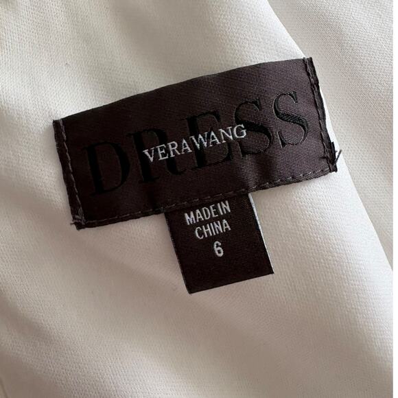 Vera Wang Lace Ivory Dress 6 Fit Flare Holiday Party Elegant Classic Old Money - Picture 6 of 8